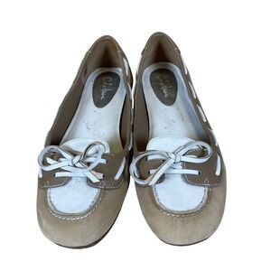 Cole Haan Women's Ballet Flats Size 6.5B Beige White Leather Nike Loafer